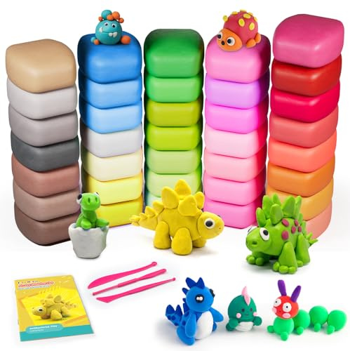FairyMaker Air Dry Clay, 36 Colors Ultra Light Modeling Clay, Non-Toxic Magic Clay with Tools & Tutorial Book, Creative DIY Arts and Crafts Kit for Kids, Ideal Christmas Birthday Gift for Boys & Girls