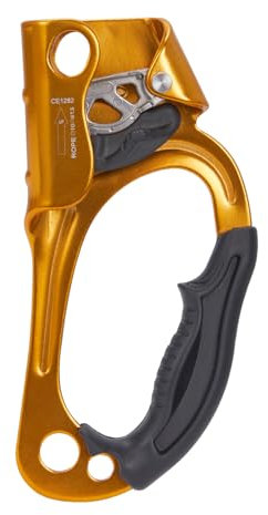 SOB Ascendente per Arrampicata Discensore per Arrampicata per Ascensori Maniglia Corda di Montata a Mano per Attrezzature da Arrampicata Corda 8mm-13mm (Destro Giallo)