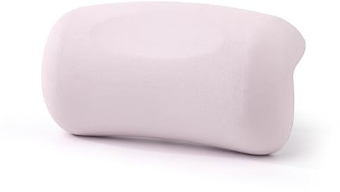 Koelaa Cuscino da Bagno, Cuscino Impermeabile, con Ventose Antiscivolo, Accessorio per Spa e Bagno, Ergonomico, per Spa-Rosa