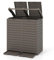COSTWAY Poubelle Exterieur 235L, Poubelle de Jardin avec Couvercle et 2 Plateaux Extractiblex, Cerclage, Poubelle Tri Selectif 2 x 118L Étanche pour Porche, Arrière-Cour, Terrasse, Patio (Marron)