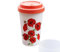 Darthome Poppy Flower Travel Mug Red Recycled Plastic Floral Reusable Coffee Cup 350ml