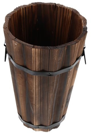 KITANDOVE Pot de Fleur Pots de Fleurs d'extérieur jardinières Vase Ancien Rustique Pot Fleur Interieur Jardiniere Interieur jardinieres Exterieur jardinière en Bois créative Seau en Bois
