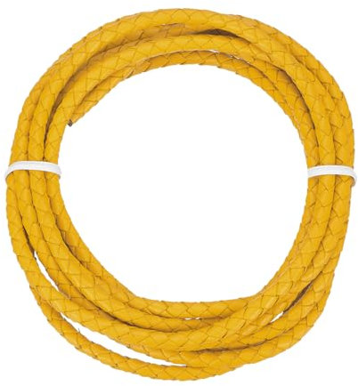 sourcing map Braided Leather Cord, 4mm Round Braided Faux Leather Necklace Cord Bolo Tie String 2 Yard for Jewelry Making Necklace Crafts Beading Braiding 16