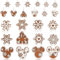 Weihnachtsbaumschmuck, niedliche Schneeflocken-Maus-Ornamente für Baum, Holz, runde hängende Ornamente, Anhänger für Weihnachtsbaum, Urlaub, Party, Basteln, Zuhause, Büro, Innenbereich, 12 Stück