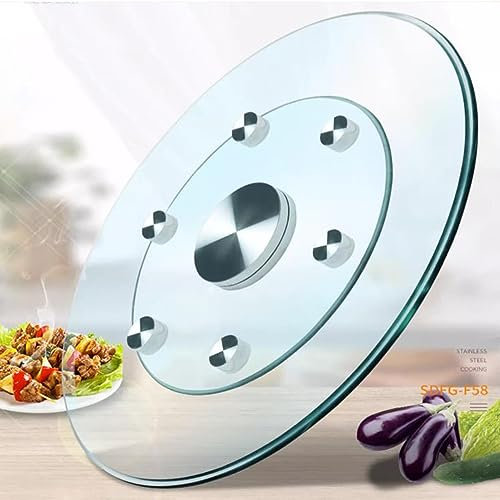Bandeja giratoria Lazy Susan de 30'' para mesa de comedor, bandeja giratoria grande de vidrio para servir Lazy Susan, bandeja giratoria para servir de mesa, bandeja giratoria de vidrio templado (100
