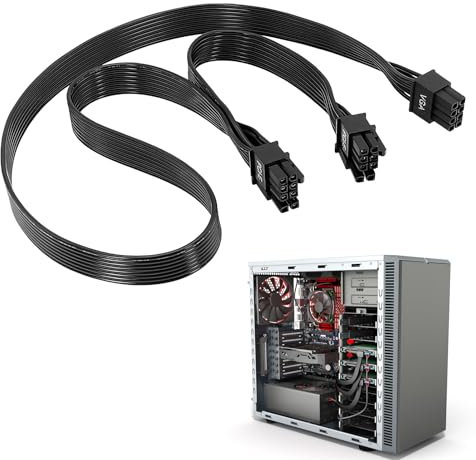 WrteEase GPU 8Pin Rotating Dual PCIe 8Pin (6+2) Power Adapter Cable for Corsair Modular Power Supplies, Compatible with Thermaltake and ARESGAME,18AWG Tinned Copper Wire