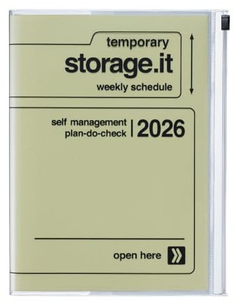 MARK'S 2025/26 Taschenkalender, A5 Storage.it // Yellow: Von September 2025 bis Dezember 2026