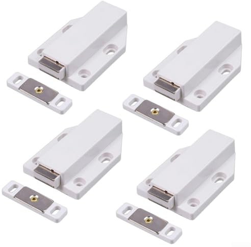 Türriegel mit Touch-Entriegelung, magnetisch, für Schränke und Schubladen, 4 Stück