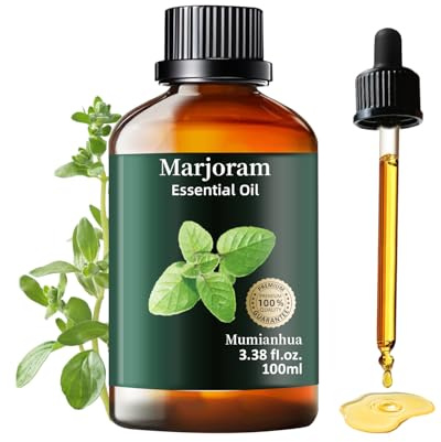 Mumianhua Majoranöl,100% Reines Majoran Ätherisches Öl für Diffusoren | Aromaöl,für Hautpflege, DIY,Raumluftreiniger,Aromatherapie,Post-Workout Massagen