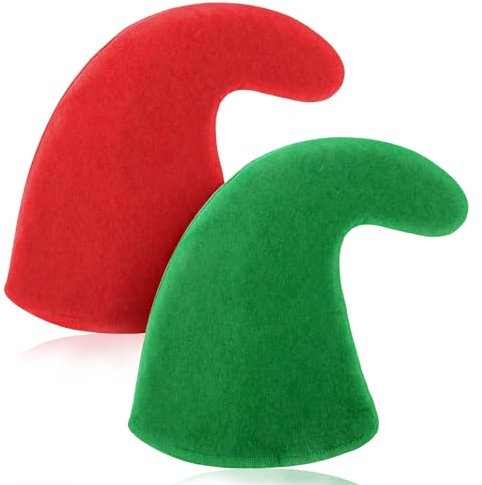 AOOTUERL Witzige Zwergenmütze für Erwachsene, Filz-Karneval-Hat, Elfenmütze, Zubehör für Kostüm Zwerge, Fasching-Verkleidung