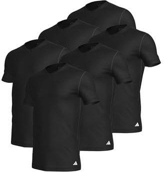 adidas 6 er Pack V-Neck T-Shirt Herren Unterhemd V-Ausschnitt Baumwolle langlebig