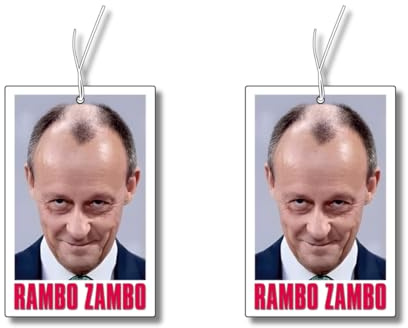 2x Duftbaum mit Rambo Zambo Merz Motiv, Wagen lustig Duftspender, Duftbaum Auto tuning, Lufterfrischer, Duftanhänger Auto Set, Autoduft, Scherzartikel