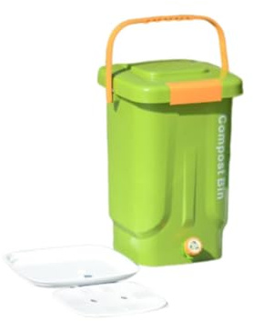 Gralara Composteur de Cuisine Poubelle à Composteur Récipient à Déchets Boîte de Stockage Fermeture Hermétique Utilisation Polyvalente Adapté pour Cuisine Col, 30cmx30cmx45cm