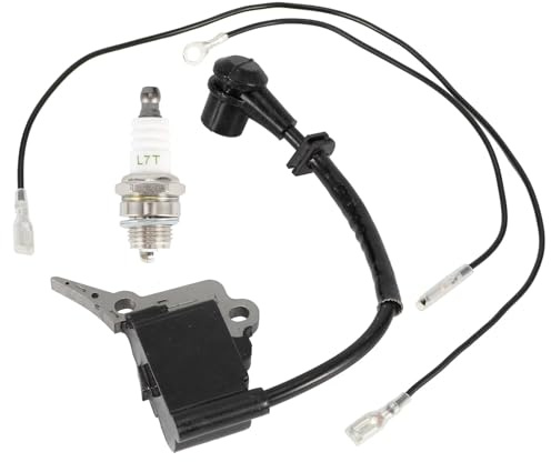 LUCKDANO Titan Ignition Coil Ignition Coil Module and Sparking Plug Set for Timberpro Lawnflite Chainsaws 2500 25CC - Durable Replacement Parts