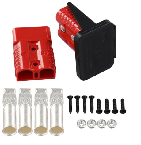2X 175A Steckverbinder Einbau Flansch für Wohnmobil für caravan Stromanschluss Hochlast Kupfer Silber(red)