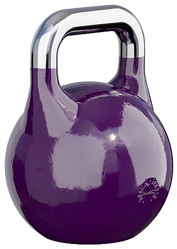 GORILLA SPORTS® Kettlebell Competition - Gewicht 8 kg bis 40 kg, Bodenschonende, aus Massivstahlguss, in 9 Farben - Wettkampf Kugelhantel, Schwunghantel, Kugelgewichte, für Fitness, Krafttraining, Gym