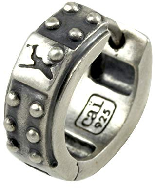 cai Herren Single Creole 925/- Sterling Silber 1,53cm oxidiert ohne Stein Silbergrau 132210500