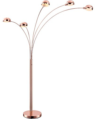 Globo Stand Steh Leuchte Wohn Ess Zimmer Lampe Kupfer 5-flammig Schalter Antik 58228SC