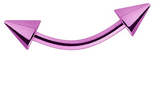 Piercingfaktor Unisex Banane Piercing aus Chirurgenstahl mit Spikes Augenbrauen Tragus Helix Lippe Ohr Nase Intim Lila 1,2mm x 8mm x 3x4mm