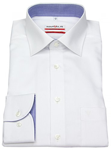 Marvelis Herren Businesshemd Langarm Modern-Fit,Einfarbig,New Kent