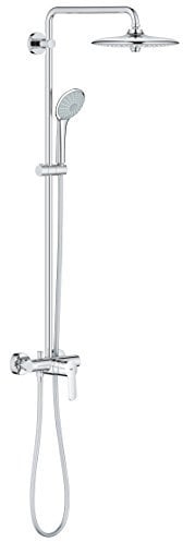 GROHE Euphoria System 260 - Duschsystem mit Einhandmischer (wassersparend, Wandmontage, 3 Strahlarten), rund, chrom, 27473001