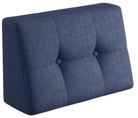 sunnypillow Palettenkissen für Gartenmöbel - Rückenkissen 60x40x20/10cm - Rückenpolster für Bett und Sofa - Palettenpolster für Palettenmöbel - Gesteppte Kissen mit Knöpfen - Rückenlehne Blau