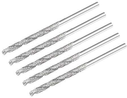 sourcing map 2.5mm Diamond Twist Drill Bits High Speed Steel for Glass Sea Shells Stone Tiles 5 Pcs