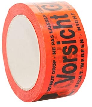 selmundo 4104, Vorsicht Glas, PVC-Packband, 50mm x 66m, rot
