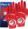 Golfhandschuhe Herren Golf Handschuhe Links Rechts Leder Handschuh Wert 1 2 Stück Not Paar Golfhandschuh Linke Rechte mit Ball Marker Allwetter Griff für Männer Golfer (2 Stück Rot, M, Links)