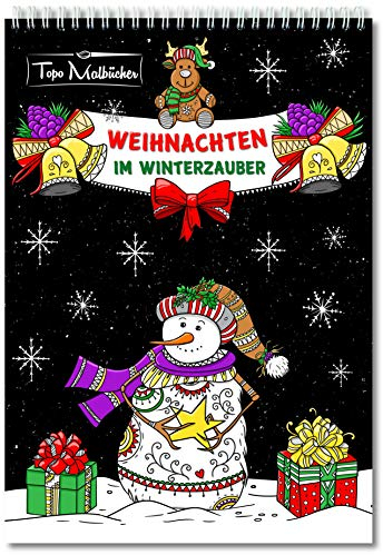 Malbuch für Erwachsene Weihnachten, Herbst & Winter: Zauberhaftes Ausmalbuch zum Entspannen im Herbst, Winter & zu Weihnachten - Premium Qualität, einseitig bedruckt, Perforationslinie, dickes Papier