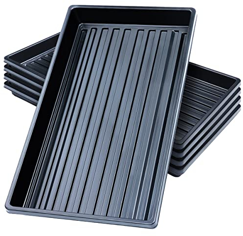 Mengxin 5 Paquetes 10 x 20 Inches Bandejas de Cultivo de PláStico Bandejas Negras de Semillas Bandeja de Jardín para Invernadero HidroponíA PláNtulas GerminacióN de Plantas