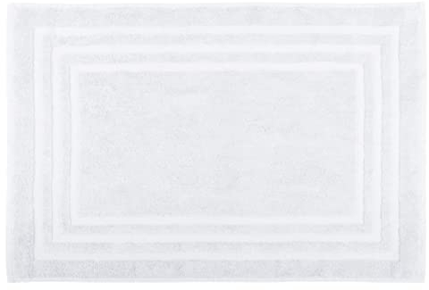 Stof - Tapis de Bain - Taille 45x70 cm - 100% Coton Bio - Couleur Blanc - Modèle Lagune - Linge pour la Maison - Doux et Confortable - Idéal pour la Salle de Bain