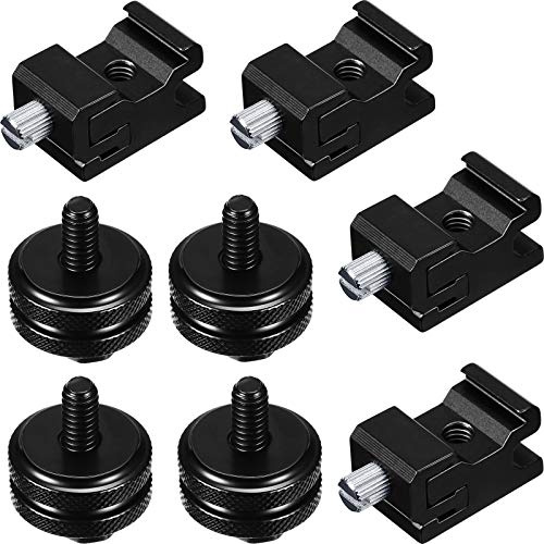 Weewooday 8 Pack 1/4-20 Hot Shoe Adapter Cold Shoe Mount Kit