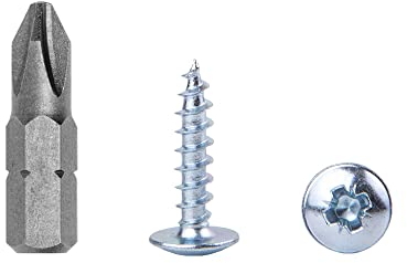 Lot de 350 vis à bois en acier zingué 4,0 x 16 mm, vis en métal, tête bombée modifiée, auto-taraudeuse (350, 4,0 x 16 mm)