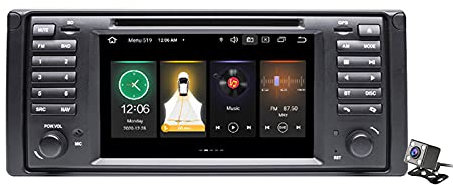 Buladala Android 11 Car Stereo Radio 7 Inch Touch Screen for BMW X5 E53 M5 1996-2007 with Bluetooth GPS Carplay Android Auto Support CD DVD Head Unit/FM AM Radio/Steering Wheel Control,PX5: 4+64GB