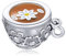 Charm Beads 925 Sterling Silver Coffee Cup Charms Enamel Crystal Love Zircon Charm Charms for Pandora Bracelets&Necklaces (Flower Coffee Cup Charm)