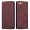 QLTYPRI iPhone 6 Plus/6S Plus Cellular Phone Case, PU Leather Cover with Card Holder, Magnetic Shockproof Flip Wallet Case - Wine Red