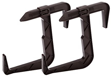 VERDENIA Blumenkastenhalter Blumentopf Halter Balkonkastenhaken Blumenkastenhalterung Zubehör für Balkon Außen Zubehör aus Kunststoff Leicht Stabil Viele Farben Zwei Stücke 23834 Braun