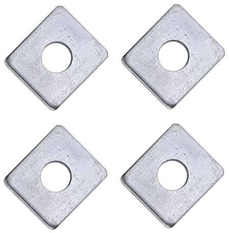 TERF® Rondelles de plaque rectangulaires M8 (8 mm) x 25 mm x 30 mm x 4 mm avec trou rond M8 (8 mm) pour boulons/écrous très résistantes M8 x 25 mm x 30 mm x 4 mm – Lot de 4