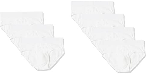 Amazon Essentials Herren-Slips aus Baumwolljersey, 7er-Pack, erhältlich in Big & Tall, Weiß, Größe S