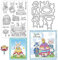 INFUNLY Frohe Ostern Klare Stempel Und Stanzformen Set Prinzessin Hase Osterei Transparente Silikonstempel Osterhase Stanzformen Für Die Kartenherstellung DIY Craft Scrapbooking Ostergrußkarten