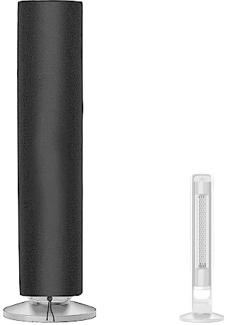 JYSILIYH Tower Fan Cover, Waterproof, Black, Floor Fan, for Indoor or Outdoor Use