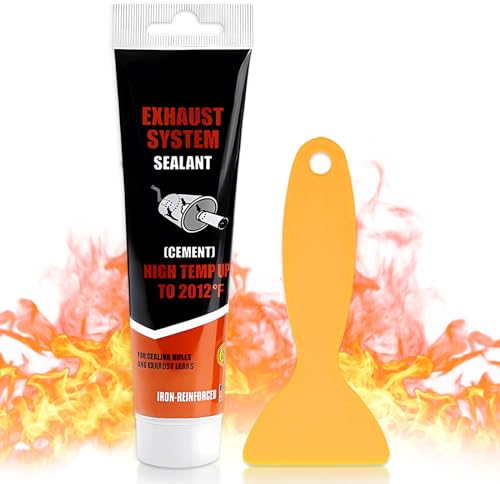 Mastic Echappement, Pate Echappement, Silicone Haute Temperature, Durcissement Rapide et Résistance aux Hautes Températures,Mastic de Réparation de Tuyau d'Échappement Automobile Multifonctionnel-150g