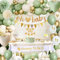 Baby Shower Decorations Boy Girls, Baby Shower Balloons Green Gold, Oh Baby Banner with Oh Baby Cake Topper, Mummy To Be Sash for Gender Reveal Party Decoration
