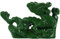 Kichvoe Chinesische Fengshui-Drachenstatue Aus Holz Geschnitzte Drachenfigur 2024 Jahr des Drachen Figurenskulptur Für Reichtum Glück Bürotischdekoration Grün