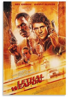 LIANGSHUANG Poster aus den 1980er-Jahren, Buddy-Cop-Filme, tödliche Waffe, Poster, Gemälde, Leinwand, Wandkunst, Wohnzimmer, Poster, Gemälde, 50 x 75 cm