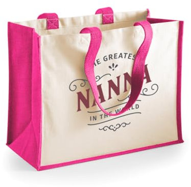 D Design Invent Print! Nanna Gift Bag Birthday Bag Personalised Present Nanna’s Day Gift Idea Funny Novelty Gift Nanna Keepsake 42 x 33 x 19cm (Fuchsia)