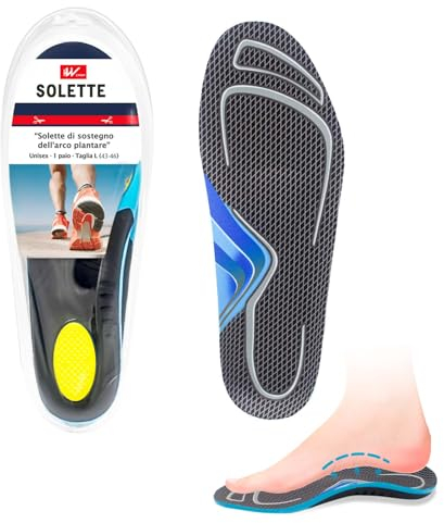 Solette Ortopediche Supporto Per Arco Plantare, Solette Scarpe Plantari Ortopedici Per Piede Piatto, Fascite Plantare, Per Uomini E Donne (L 43-46)