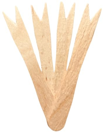 LIFE PLANET® 4000 Forchettine a due punte In Legno 8,5Cm, Forchettine per patatine, Posate Usa e getta, Biodegradabili e Compostabili, Stoviglie Monouso 100% Naturali