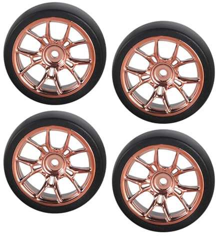 kowaku 4-teiliges RC-Reifen-Ersatzteil, verschleißfestes Felgen- und Reifen-Set für 1/18 RC-Truck-Teile, DIY-Modifikation, Gold